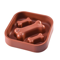 HKM-8946877 Slow Feed Pet Bowl for Puppies - Anti-Choking Design, Bone Shape, 20x4.5 cm
