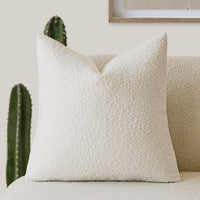 HKM-894739 Textured Boucle Throw Pillow Covers for Couch, Sofa, Chair - Soft Decorative Cushion Cases for Living Room and Bedroom