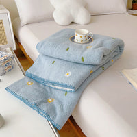 HKM-8947517 Multifunctional Lambswool Shawl Blanket in Solid Colors and Floral Patterns
