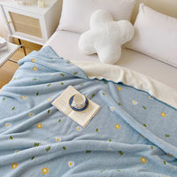 HKM-8947517 Multifunctional Lambswool Shawl Blanket in Solid Colors and Floral Patterns