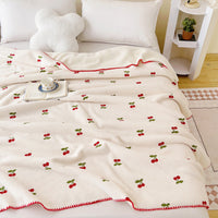 HKM-8947517 Multifunctional Lambswool Shawl Blanket in Solid Colors and Floral Patterns