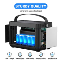 HKM-894803 Portable Power Station 88.8Wh with Fast USB-C Charging and LED Light for Travel and Camping