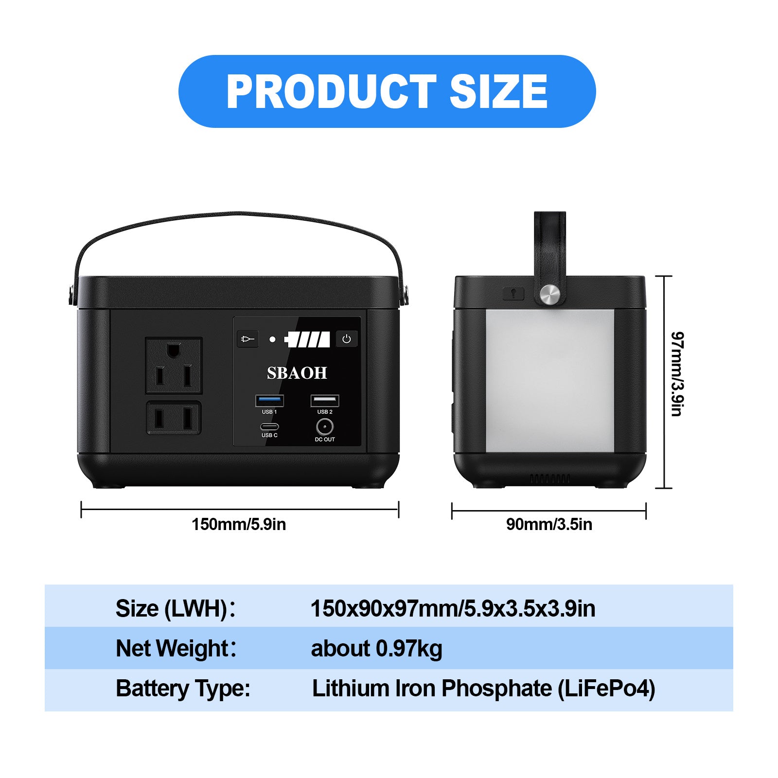 HKM-894803 Portable Power Station 88.8Wh with Fast USB-C Charging and LED Light for Travel and Camping
