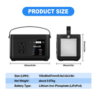 HKM-894803 Portable Power Station 88.8Wh with Fast USB-C Charging and LED Light for Travel and Camping