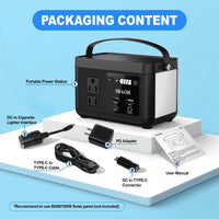 HKM-894803 Portable Power Station 88.8Wh with Fast USB-C Charging and LED Light for Travel and Camping