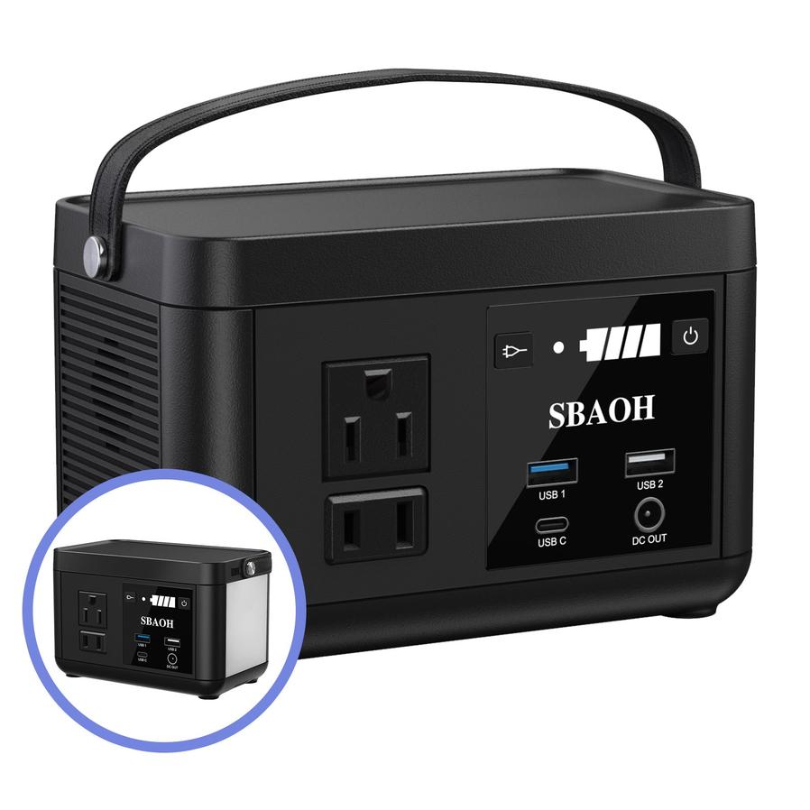 HKM-894803 Portable Power Station 88.8Wh with Fast USB-C Charging and LED Light for Travel and Camping