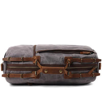 HKM-894803 Waxed Canvas Travel Duffle Bag with Leather Trim