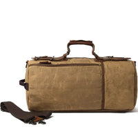 HKM-894803 Waxed Canvas Travel Duffle Bag with Leather Trim