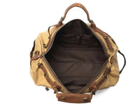 HKM-894803 Waxed Canvas Travel Duffle Bag with Leather Trim