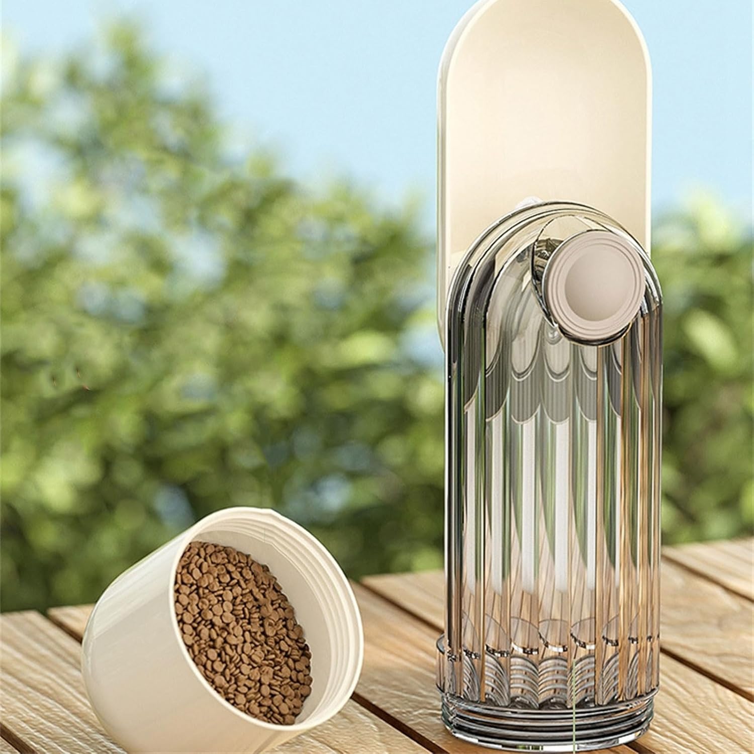 HKM-8948157 Leak-Proof Dog Water Bottle with Food Dispenser for Outdoor Activities