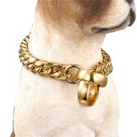HKM-8948669 Durable 14mm Titanium Steel Chain Dog Collar - Custom Lengths Available