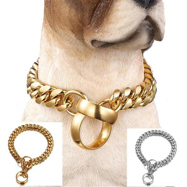 HKM-8948669 Durable 14mm Titanium Steel Chain Dog Collar - Custom Lengths Available