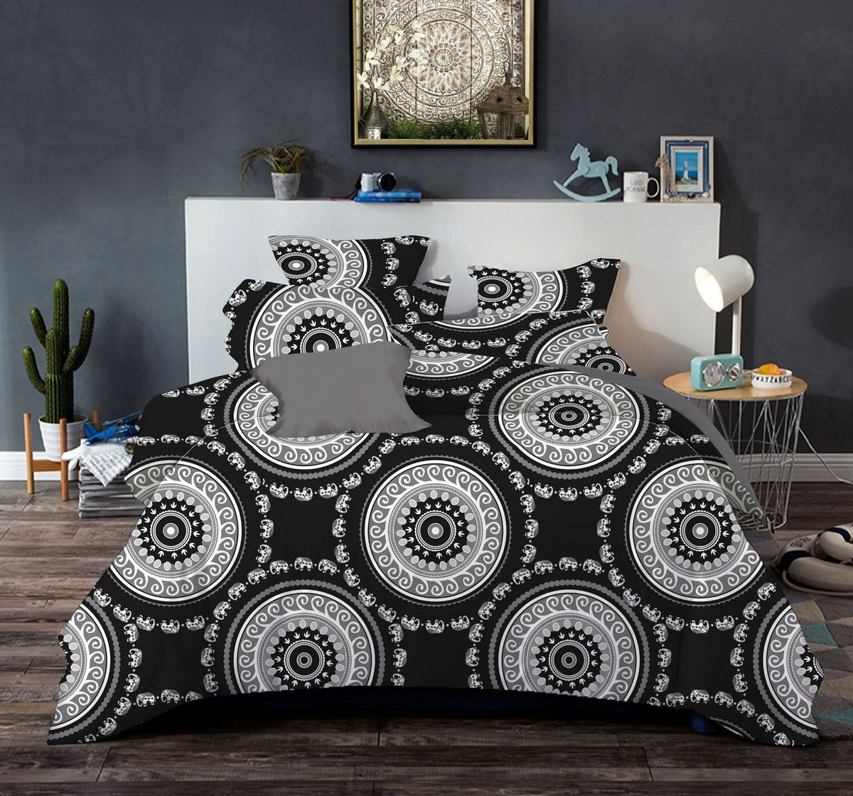 HKM-895059 Bohemian Ethnic Style Bedding Set - Various Sizes Available in Rich Colors