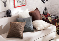 HKM-895123 Thick Knitted Acrylic Cushion Cover - Plain Blended Design 45x45cm