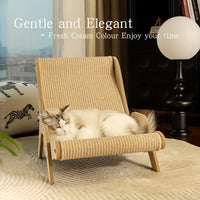 HKM-8952125 2-in-1 Durable Linen Cat Hammock and Scratching Post for All Seasons