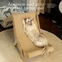 HKM-8952125 2-in-1 Durable Linen Cat Hammock and Scratching Post for All Seasons