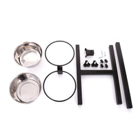 HKM-8952637 Elevated Stainless Steel Dog Bowls - Various Sizes Available for Convenient Feeding