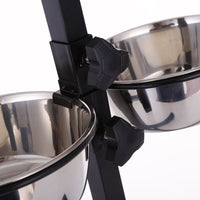 HKM-8952637 Elevated Stainless Steel Dog Bowls - Various Sizes Available for Convenient Feeding