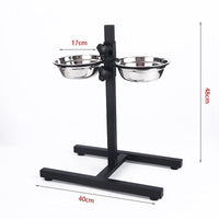 HKM-8952637 Elevated Stainless Steel Dog Bowls - Various Sizes Available for Convenient Feeding