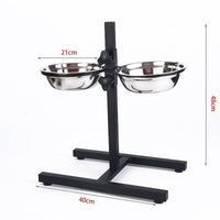 HKM-8952637 Elevated Stainless Steel Dog Bowls - Various Sizes Available for Convenient Feeding