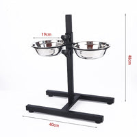 HKM-8952637 Elevated Stainless Steel Dog Bowls - Various Sizes Available for Convenient Feeding