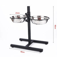 HKM-8952637 Elevated Stainless Steel Dog Bowls - Various Sizes Available for Convenient Feeding