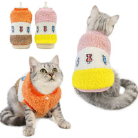 HKM-8953021 Cotton Stitching Vest for Pets - Stylish Autumn and Winter Clothing in Orange and Pink, Available in Sizes S to XL