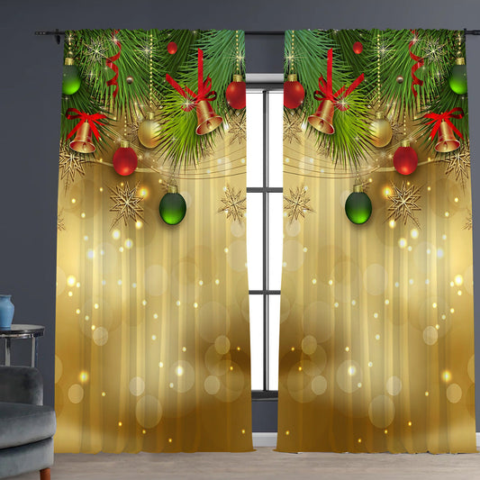 HKM-895443 Digital Printed Christmas Curtains - High Shading, Polyester, Multiple Designs and Sizes Available