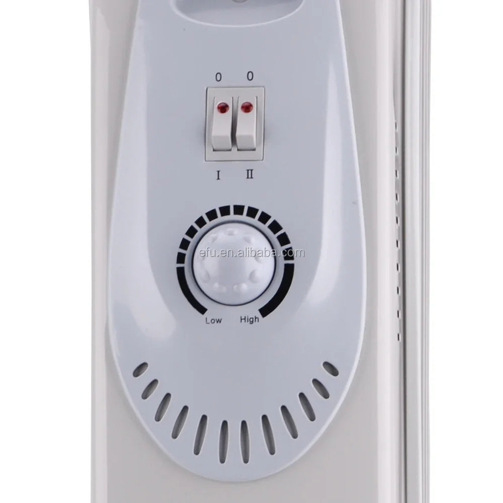 HKM-895507 Electric Oil Filled Radiator Heater with Adjustable Thermostat, 2500W Power, Portable Design for Indoor Use