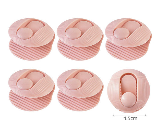 HKM-895571 Shell Needle-Free Quilt Clip Set - 6pcs, ABS Material, Compact Design in Lotus Root Powder, Mint Green, Pure White