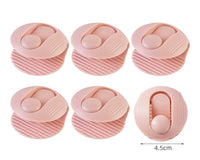HKM-895571 Shell Needle-Free Quilt Clip Set - 6pcs, ABS Material, Compact Design in Lotus Root Powder, Mint Green, Pure White