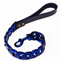 HKM-8956221 Stainless Steel Traction Chain with Sandblasted Black Handle - 32-Link, Scalable, Available in Multiple Colors