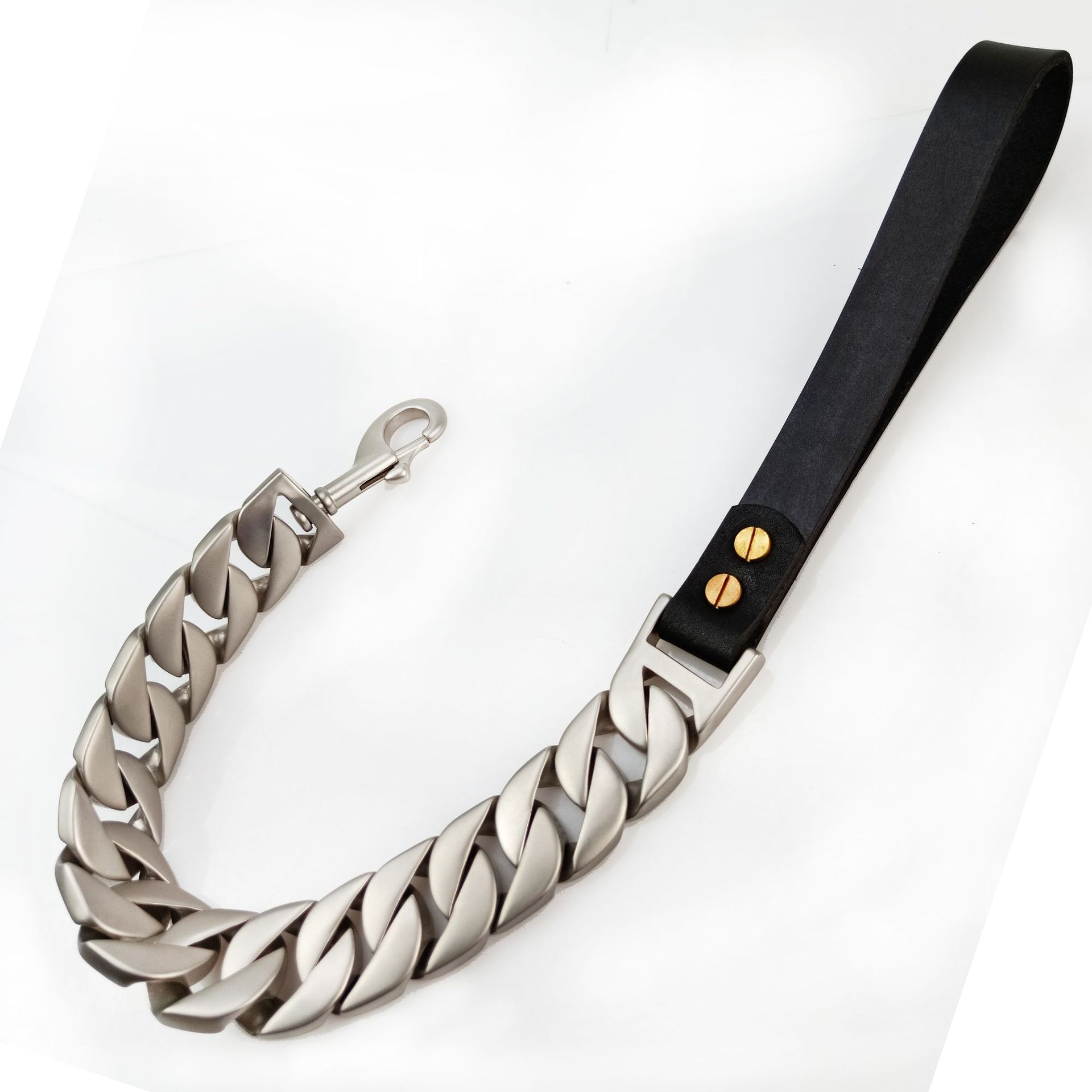 HKM-8956221 Stainless Steel Traction Chain with Sandblasted Black Handle - 32-Link, Scalable, Available in Multiple Colors