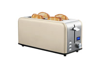HKM-895635 Long Slot 4-Slice Electric Toaster with LED Digital Display for Sandwiches