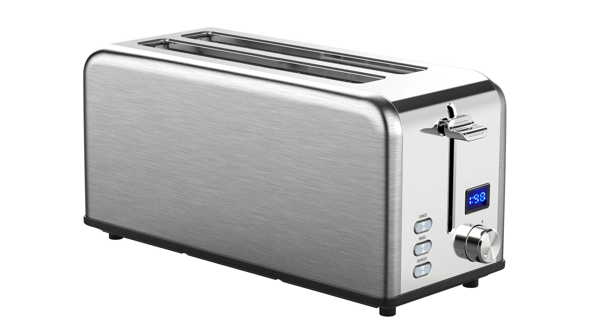 HKM-895635 Long Slot 4-Slice Electric Toaster with LED Digital Display for Sandwiches