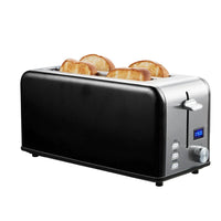 HKM-895635 Long Slot 4-Slice Electric Toaster with LED Digital Display for Sandwiches