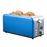 HKM-895635 Long Slot 4-Slice Electric Toaster with LED Digital Display for Sandwiches