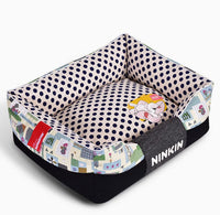 HKM-8956477 Washable Cotton Dog Kennel with Removable Cover - Blue, Brown, Pink Options Available