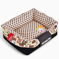 HKM-8956477 Washable Cotton Dog Kennel with Removable Cover - Blue, Brown, Pink Options Available