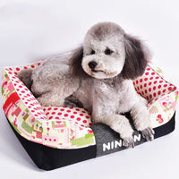 HKM-8956477 Washable Cotton Dog Kennel with Removable Cover - Blue, Brown, Pink Options Available