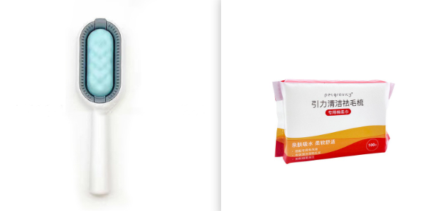 HKM-8958013 Pet Grooming Dematting Comb with Cleaning Solution and Cotton Tissue for Dogs and Cats