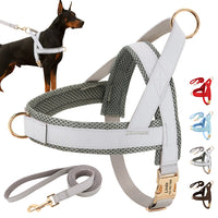 HKM-8958269 Personalized Nylon Dog Harness and Leash Set with Bow Tie - Available in Multiple Sizes