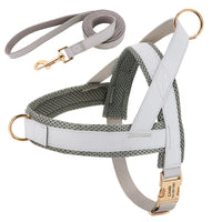HKM-8958269 Personalized Nylon Dog Harness and Leash Set with Bow Tie - Available in Multiple Sizes