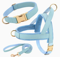 HKM-8958269 Personalized Nylon Dog Harness and Leash Set with Bow Tie - Available in Multiple Sizes