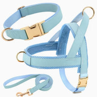 HKM-8958269 Personalized Nylon Dog Harness and Leash Set with Bow Tie - Available in Multiple Sizes
