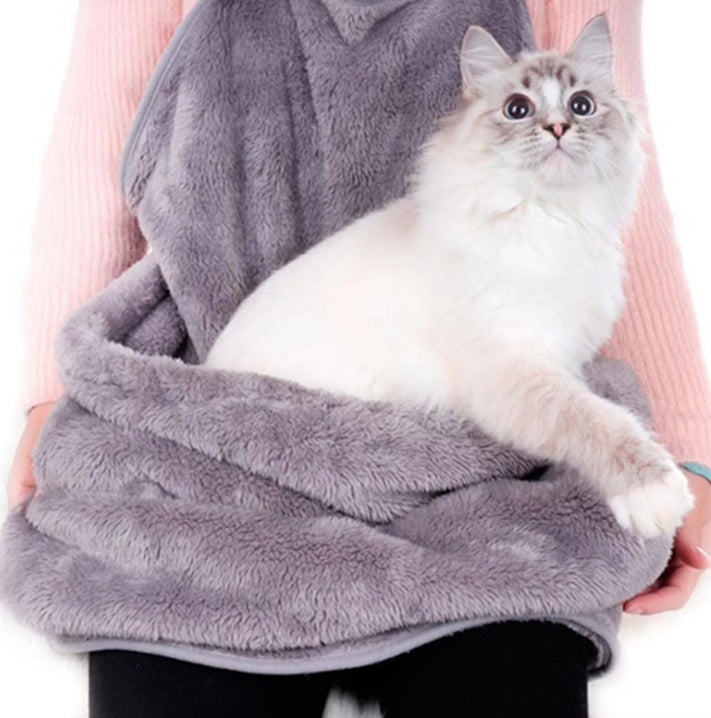 HKM-8958653 Pet Carrier Bag with Sleeping Chest Apron for Cats - Double-sided Design, Ideal for Outings and Prevents Hair on Clothes