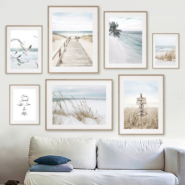 HKM-895891 Dandelion and Dolphin Canvas Wall Art – Vertical Landscape Print for Beach Decor