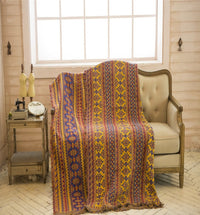 HKM-895955 Geometric Cotton Sofa Cover Blanket in Mediterranean Style – Multiple Sizes for Versatile Use