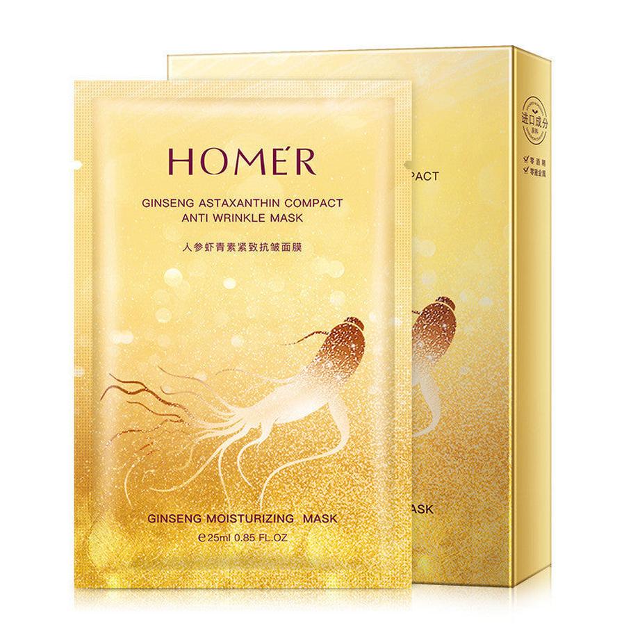 HKM-895955 Korean Ginseng Astaxanthin Firming Anti-Wrinkle Facial Mask - 10 Pack