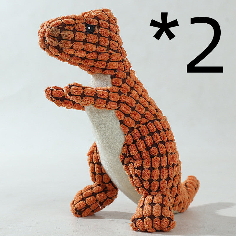 HKM-8961853 Dog Bite Resistant Plush Dinosaur Sound Toy - Corn Wool, 29cm